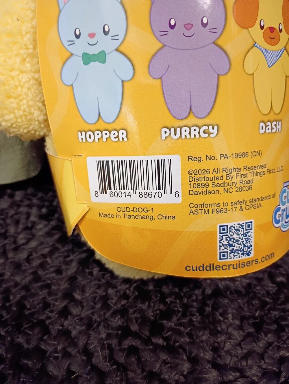 NWT Cuddle Cruisers Dash The Dog Seatbelt/Backpack Strap Cover 12